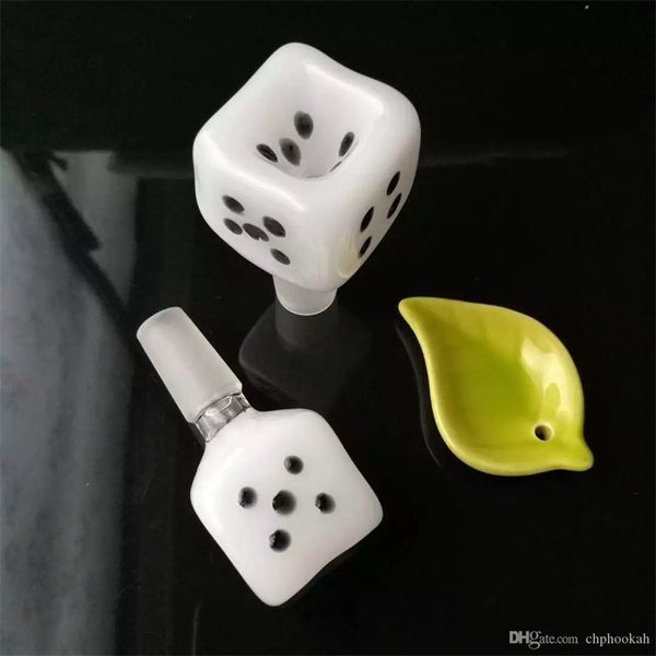 Rauchpfeifen White Jade Dice Bubble Head Bongs Ölbrennerpfeifen Wasserpfeifen Glaspfeife Bohrinseln