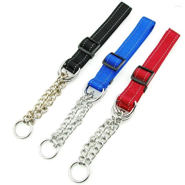 Colarinho de cachorro colarinho com link soldado link nylon slip pitch treinamento acessórios ajustáveis ​​para grandes