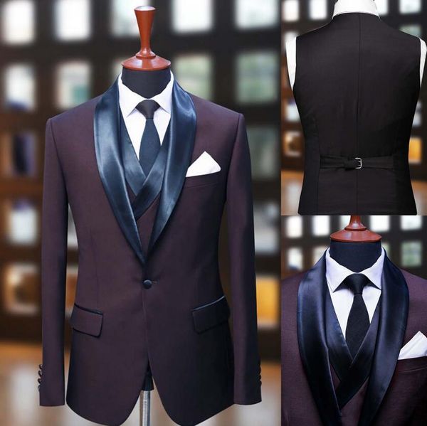 Homem Tuxedo Business Casual Wedding Party Duas peças colete conjunto de casacos macho blazer casaco de casaco de moda falha