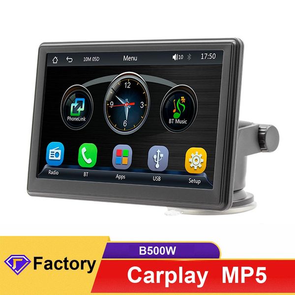 B600W Autoradio Lettore MP5 Lettore video multimediale 7 pollici Radio FM AM portatile Carplay Android Auto Mirror Link Bluetooth 5.1 Video di retromarcia