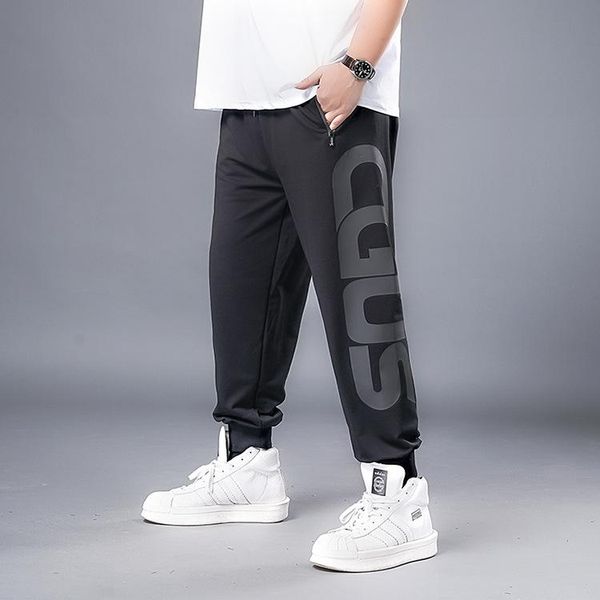 Männer Hosen Plus Größe 7XL-2XL 2023 Turnhallen Mens Joggers Skinny Sweat Männer Stickerei Baumwolle Strumpfhosen Jogginghose Seite Zipper Hosen männer