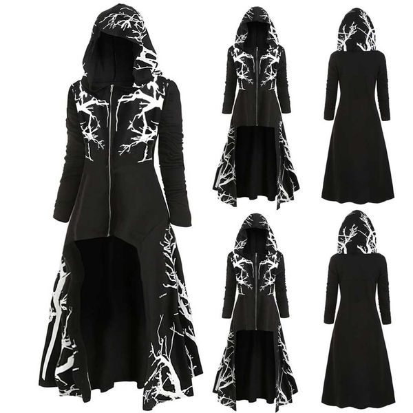 Trench da uomo Moda Unisex Adulto Uomo Donna 3D Stampa Medievale Mantello con cappuccio Mantello lungo Costume di Halloween Cappotto Poncho Mantello Mantello Top Donna 230316