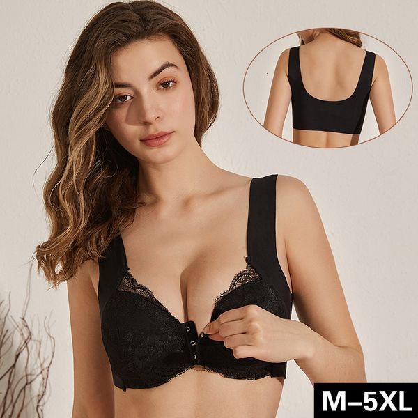 Reggiseno reggiseno plus size reggiseno sexy braralette croptwear top top push up reggiseno senza spalline bh in pizzo femminile lingerie cinghie non convertibili brassiere 230316