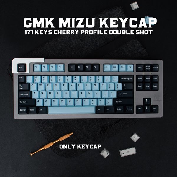 GMK MIZU 171 KEYS Kiraz Profili Çift Çekim Keycap İngilizce Özel Kişilik Mekanik Klavye Oyunu 61/64/68/75