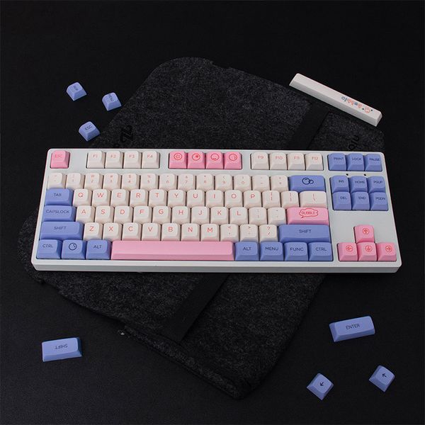 TEMPO DE BOBLETOS DE TECIOS 127 TECHAS XDA PRIMENTO DO TYE SUB PBT keycap Inglês Personalidade personalizada CAPS CAPS PARA TECHADO MECÂNICO MX Switch