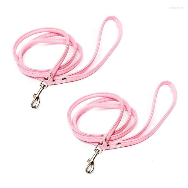 Köpek yaka -2x pembe deri tasma küçük kedi Pet 1CMX120cm