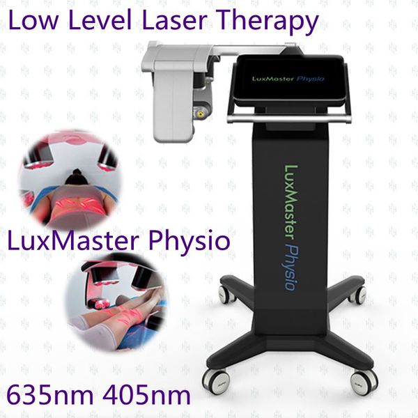 Macchina laser a mani libere verticale Luxmaster Physio con diodo da 635 nm 405 nm con diodo a luce rossa viola a basso livello Body Deep Tissue Pain Relief Artrite Laser Therapy