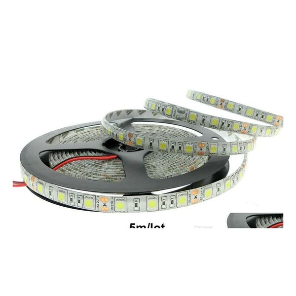 LED-Streifen, 5 Meter, Streifenlicht, warmweiß, 5 m, 5050 SMD, superhell, hohe Leistung, wasserdicht, flexibel, 300 Blau, kühles Rot, Drop-Lieferung Li Dhvjr