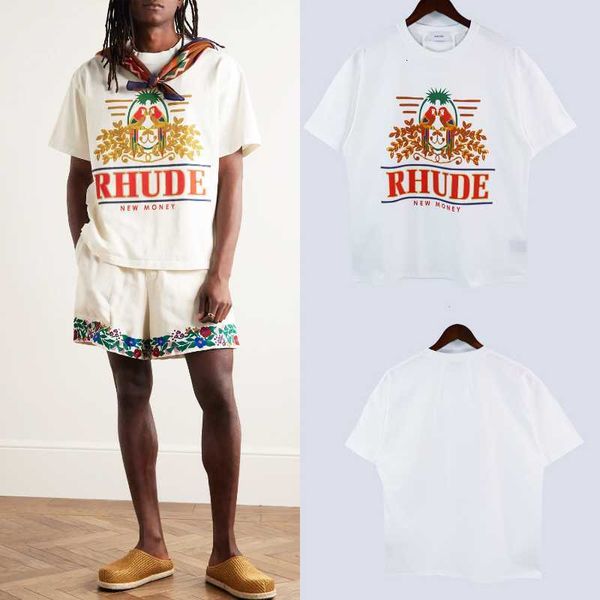 Herren T-Hirt Looe Thirt für Ummer Männer und Frauen Caual Thirt23SS New Tyle Bird Brief Print Rutherde T Shirt Männer ue 100% Baumwolle T-Hirt Fahion Hippie Kleidung