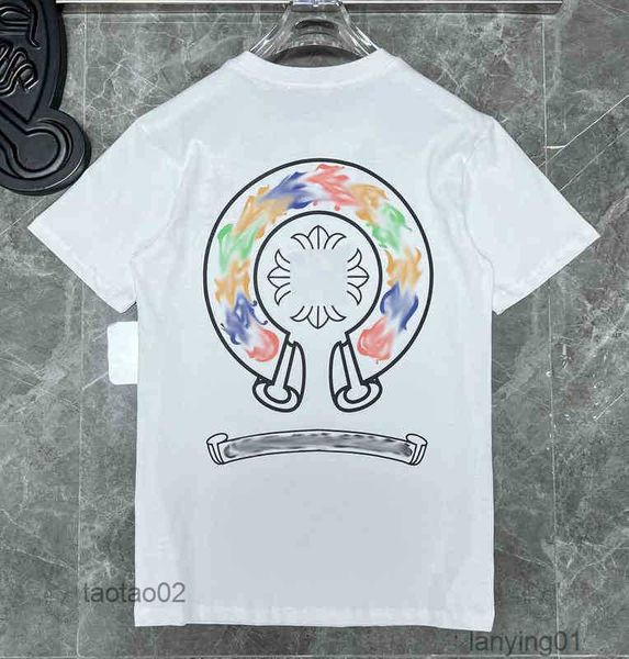 Marca de luxo masculina T-shirt Man T-shirt Chromes Summer Fashion Cross Crosskrit Letter Designer Tshirts Boy Loosewp0k