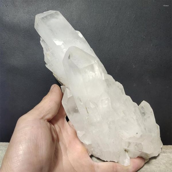 Estatuetas decorativas 864g Natural Clear Pineapple Cluster Crystal White Quartzl Point Specimen Home Decor Home Stones Gift Stones