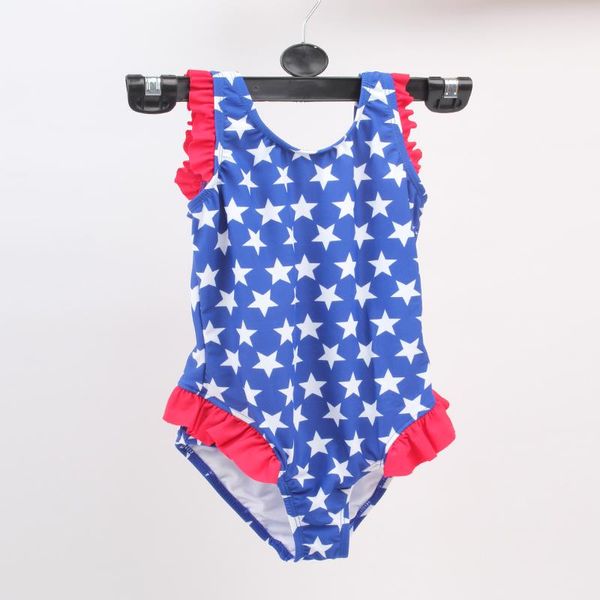 Criança de roupas de banho feminina 1-4t Mini Ruffles Swimsuit de um pedaço de banho Terno de banho Girls infantil gotas de roupas de praia
