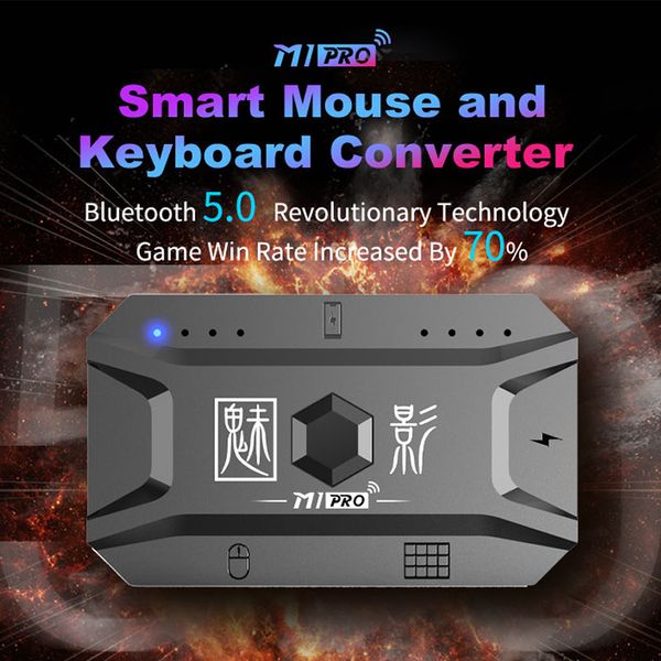 Adaptador de conversor de mouse e teclado para jogo de celular Bluetooth 5.0 M1 Controlador Auxiliar USB para Android iOS Telefone tablet