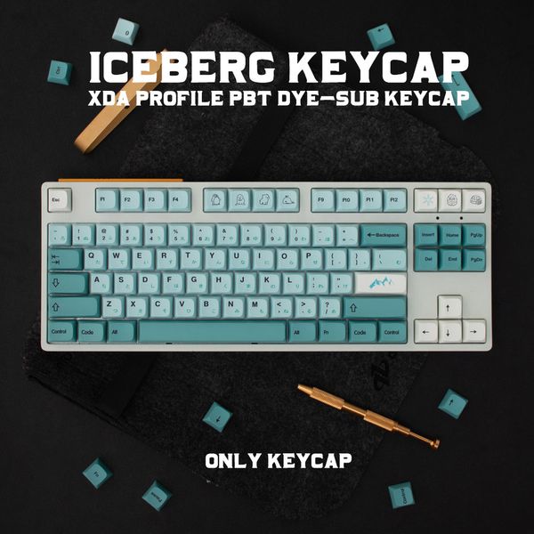 GMK Cloned Iceberg XDA Profile 125 Key Keycap PBT Dye-Sub Keycaps für Cherry Mx Switch Mechanical Keyboard 61 68 98 104 Layout