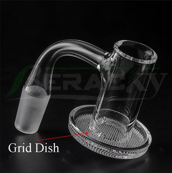 Beracky Full Weld Fumo Sabbiatura Quarzo Charmer Banger con Griglia Dish 20mm OD Bordo Smussato Fumo Blender Chiodi 10mm 14mm 18mm Per Vetro Acqua Bong Dab Rigs Tubi