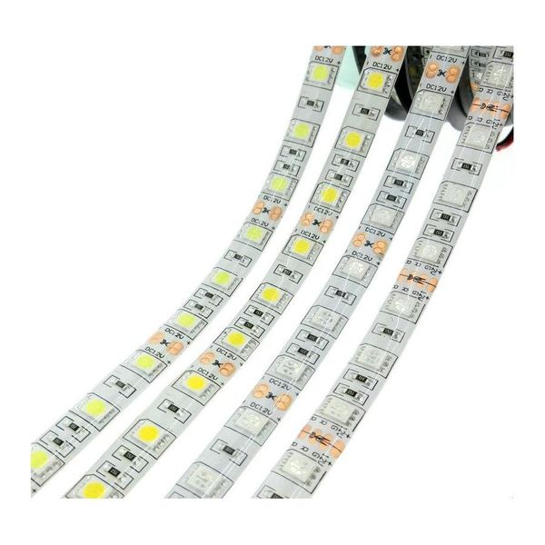 Светодиодные полоски полоски Light Pure White 5M Bright Thite 5050 SMD теплый красный синий водонепроницаемый гибкий 300 светодиодов DC 12 В.