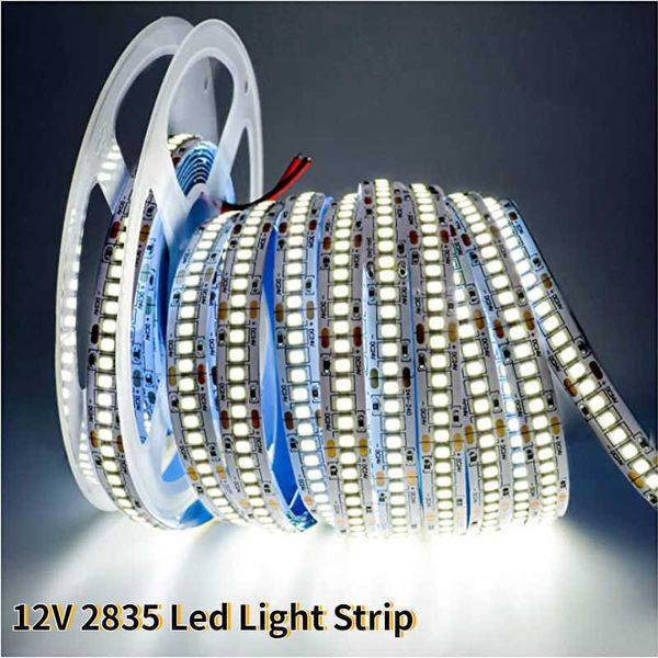 LED-Streifen, 5 m, LED-Streifen, 12 V, hell, 2835 SMD, LED-Streifen, Diodenband für Zimmer, 60 LEDs/120 LEDs/240 LEDs, Lampenlichtstreifen, Küche, Heimdekoration, P230315