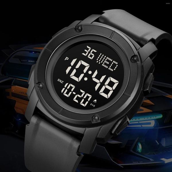 Relógios de pulso Skmei Fashion Outdoor Sports Sports para homens Militares diariamente despertador versátil relógio 5bar Luzes LED à prova d'água Digital StopWatch