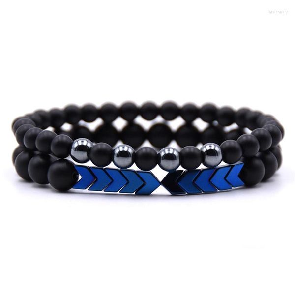 Bracelets de charme Hematite Hematite European Brading MacMame Bangle Punk Hiphop Cool Men Jóias Presente Pulseira Masculina