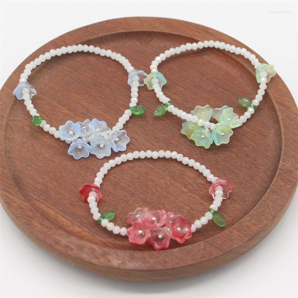 Charme Armbänder Sen Abteilung Blume Quaste Perlen Kristall Glas Freundschaft Armband Fee Schmuck Weibliche Hipster Zubehör Großhandel