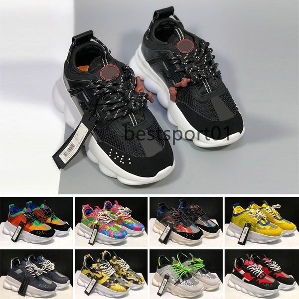 Mit Box Luxus Designer Freizeitschuhe Herren Damen Qualität Chain Reaction Wild Jewels Link Trainer Schuhe Sneakers 36-45 B1