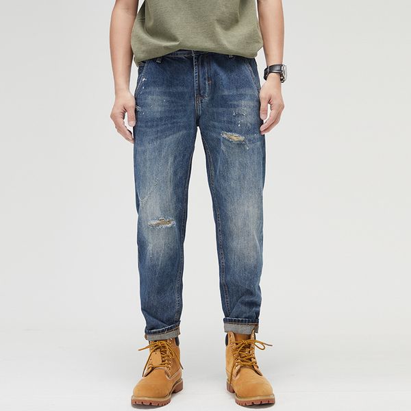 Мужские джинсы зима и осенние мужские повседневные хлопковые длинные брюки модные ветропроницаемые мужские джинсы 230316