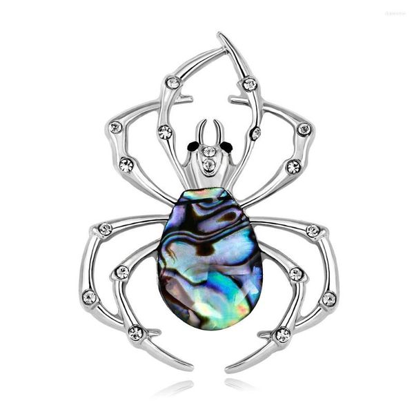 Spille TULX Natural Shell Spider For Women Unisex Insetto Spilla Pin Cappotto Accessori per abiti Gioielli Alta qualità