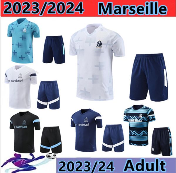 2023-2024 Marsilya Erkek ve Çocuk Kısa Kollu Futbol Antrenman Forması 23/24 ALEXIS OM Survey Maillot Foot Chandal