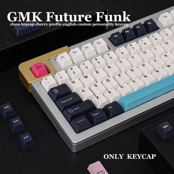 Gmk Future Funk Large Set Cherry Profile Pbt Keycap Dye-Sub Tasti con personalità personalizzata inglese per tastiera meccanica 61/64/68