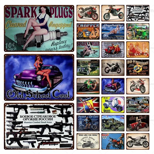 Sexy Pin Up Plate Plate Metal Painting Sign Vintage Poster Metal Tin Sign Racing Car Garage Bar Wall Places Decor Decor Art Iron Plate Pintura 30x20cm W03