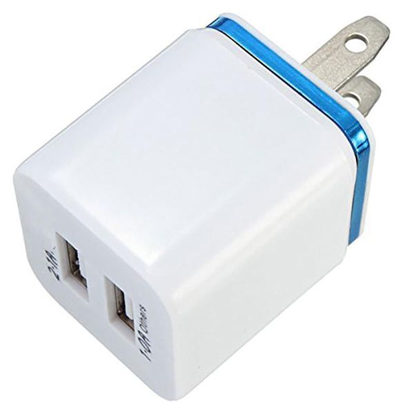 Portas USB duplas 2.1a 1a UE US AC Home Travel Wall Charger Power Adapter Plug para Samsung Galaxy Note HTC Android Phone