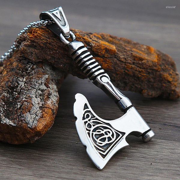 Colares pendentes vintage viking odin celttics colar punk nórdico aço inoxidável machado menino homem moda moda hop jewelry presente elle22