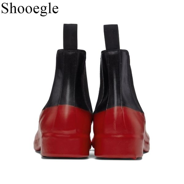 Männer schwarze rote Schuhe Winterstiefel Retro-Stiefel Stiefel auf Freizeitstiefel High-Top-Männerschuhe tragen resistent