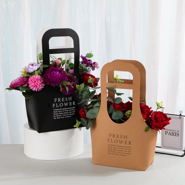 Geschenkpapier 20 Stück Blume Rose Verpackung Geschenkbox Valentinstag Hochzeit Dekor Verpackung Geschenkbox Bouquet Pack Hüllen Umarmungstasche Casamento Dezember 230316