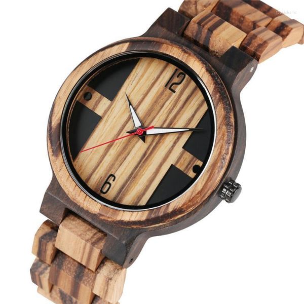 Avanadores de punho Men Wooden Watches Quartz Movem