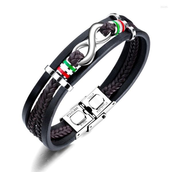 Armreif, modisches geflochtenes Lederarmband, inspirierendes Armband mit keltischem Knoten, Geschenke für Sohn, Männer, C1FC