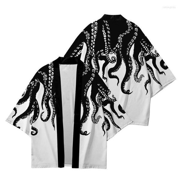 Roupa étnica Clássico Camisa Masculina Feminina Estilo Japonês Quimono Yukata Cardigã Blusa Vintage Oversize Streetwear Solto Samurai Cosplay