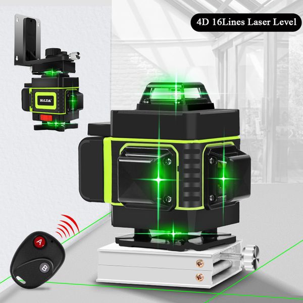 12/16 линии 3/4D Laser Level Supplying 360 Горизонтальный и вертикальный поперечный супер-мощный оранжево-зеленый красный уровень лазера