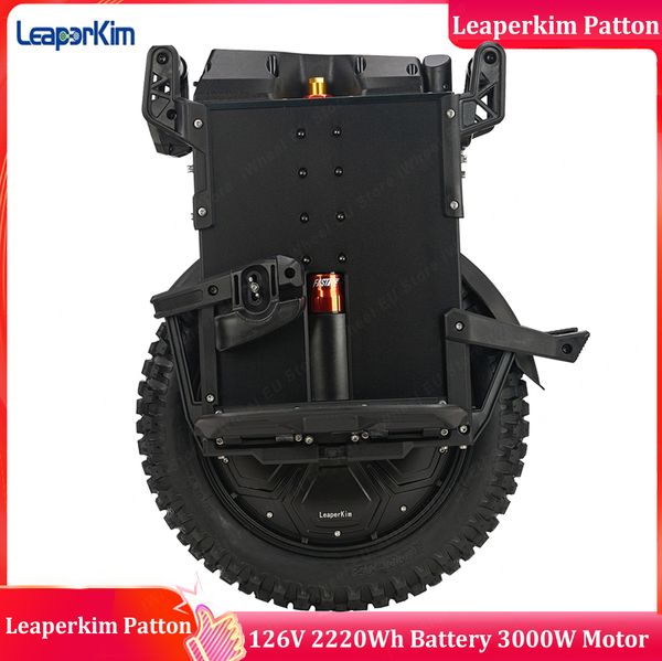 Ветеран Leaperkim Patton Electric Unicycle 126V 2220WH Аккумулятор 3000 Вт мотор 18 -дюймовый шина 80 -мм шок -подвеска электрическое колесо электрическое колесо