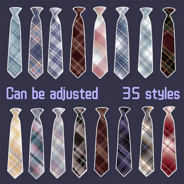 Krawatten 35 Styles Lazy Tie Lässiges Damenhemd Lolita JK Uniformkragen Bluse Zubehör Goth Plaid Mädchen Geschenk Formeller Anlass