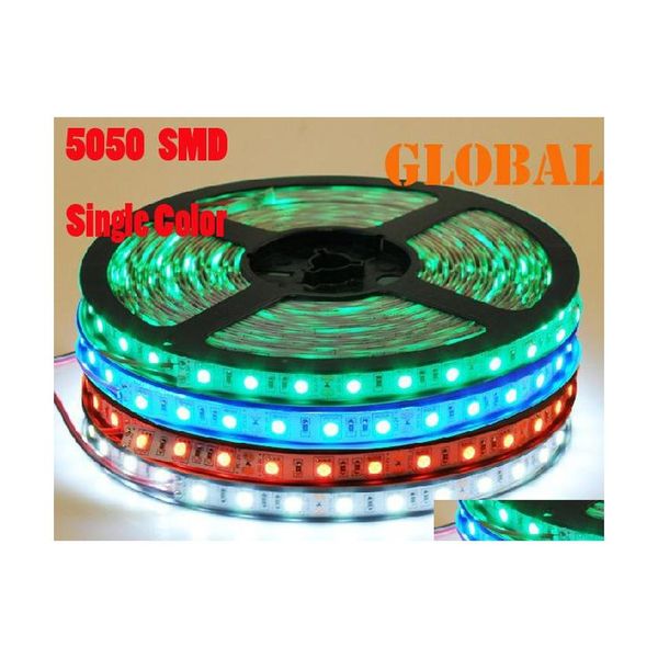 LED şeritler 10m 2 rulo 5050 SMD şerit ışıklar şerit sıcak beyaz tek renk su geçirmez olmayan 300leds/5m 10 metre kapalı aydınlatma DC 12V DHKJP