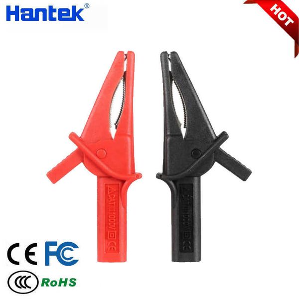 Hantek HTA Accessori per clip a coccodrillo per oscilloscopio Multimetro ClipOn Batteria per auto Strumenti Rosso Nero