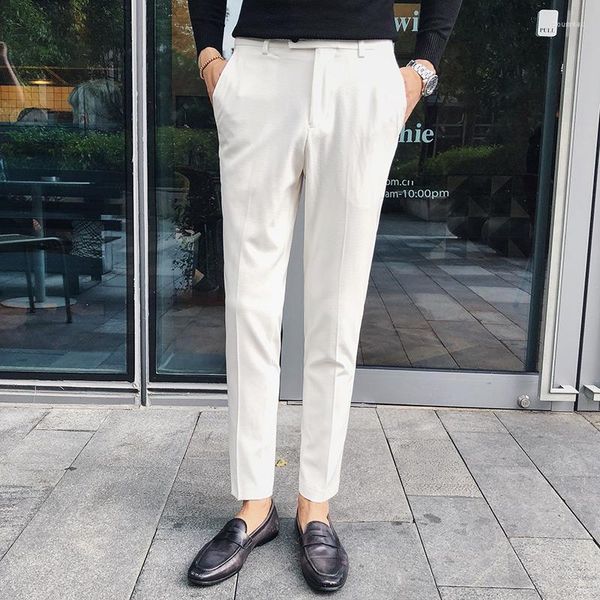 Pantaloni da uomo Autunno Inverno Uomo Tempo libero Business Pantaloni a piede piccolo Ufficio Colore puro Contratto Slim Fashion British Fine Abbigliamento da uomo