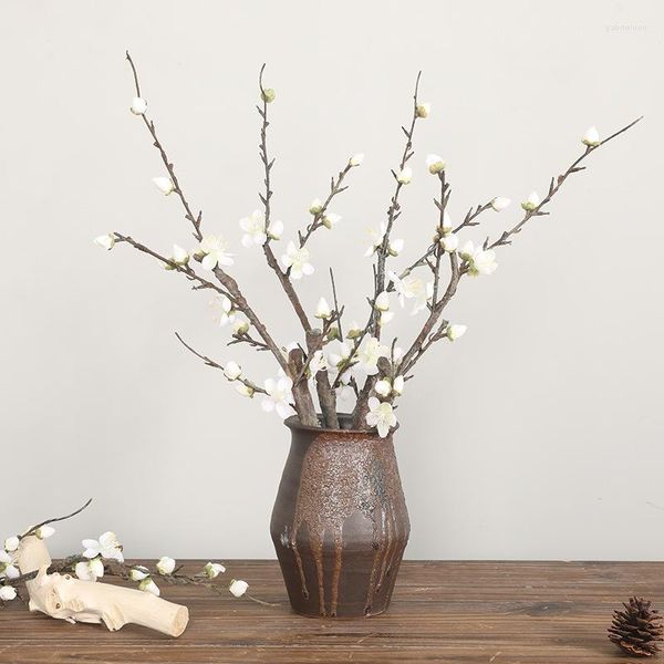 Flores decorativas Plum artificial Blossom Style Wax ramificações Festival de primavera quarto quarto decoração caseira falsa