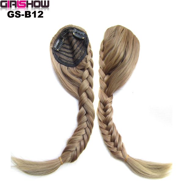 Frangia GIRLSHOW Frangia sfumata intrecciata Estensione dei capelli Pezzo Sposa Frangia obliqua Frangia Code Clip nei capelli Treccia Styling Marrone Nero 230317