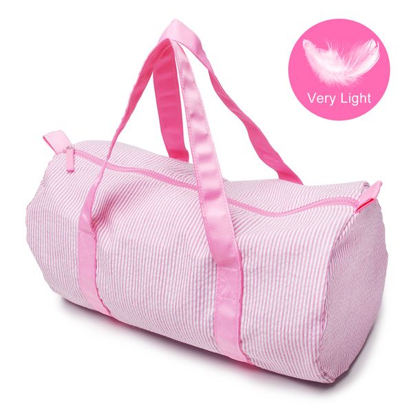 Borsa Weeekennderr per bambini Borsa Dropshipping Seersucker Weekender Borsa da viaggio per bambini in seersucker