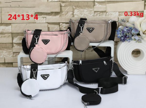 Hochwertige Dreieck-Label-Umhängetasche, Handtasche, Damen-Geldbörse, Schultertaschen, Messenger-Tasche, Münzgeldbörse, dreifache Luxus-Handtasche, Canvas-Kupplung, Umhängetaschen