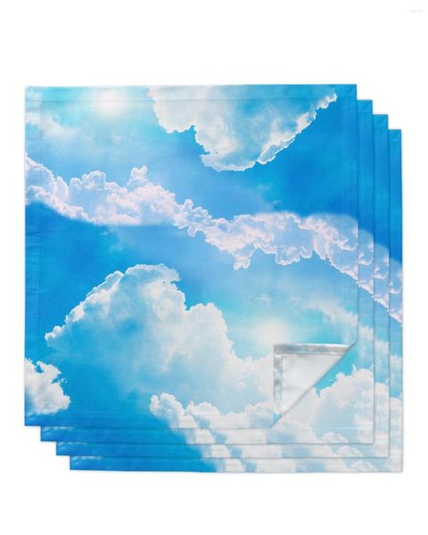 Столовая салфетка Голубое небо белое облако 4/6/8 шт. Салфетки ресторан ужин свадебный банкет декор ткани
