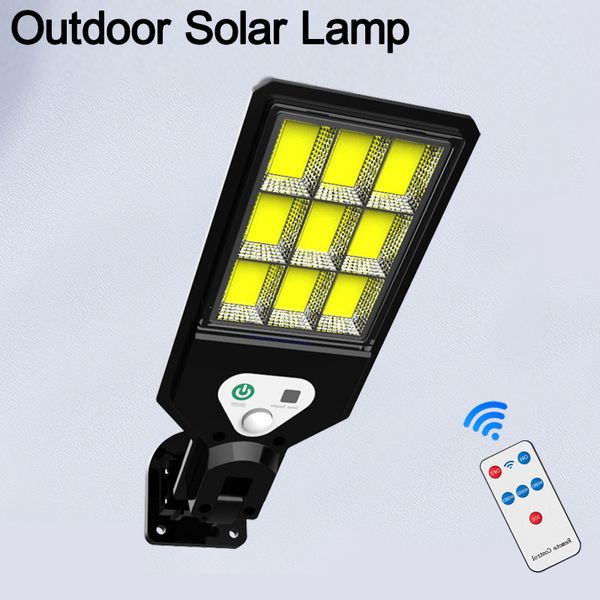 Luzes solares LED externo LED Solar Sensor de movimento movimentado Lâmpada de parede IP67 Controle remoto à prova d'água Luz de segurança durável fora do jardim da parede do quintal Crestech Crestech