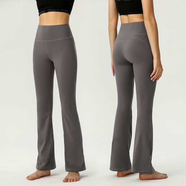 Leggings da donna Pantaloni a gamba larga Pantaloni lunghi alla moda da donna Elasticità solida Pantaloni a zampa d'elefante Leggings Pantaloni da yoga a zampa sottile a vita alta 230317